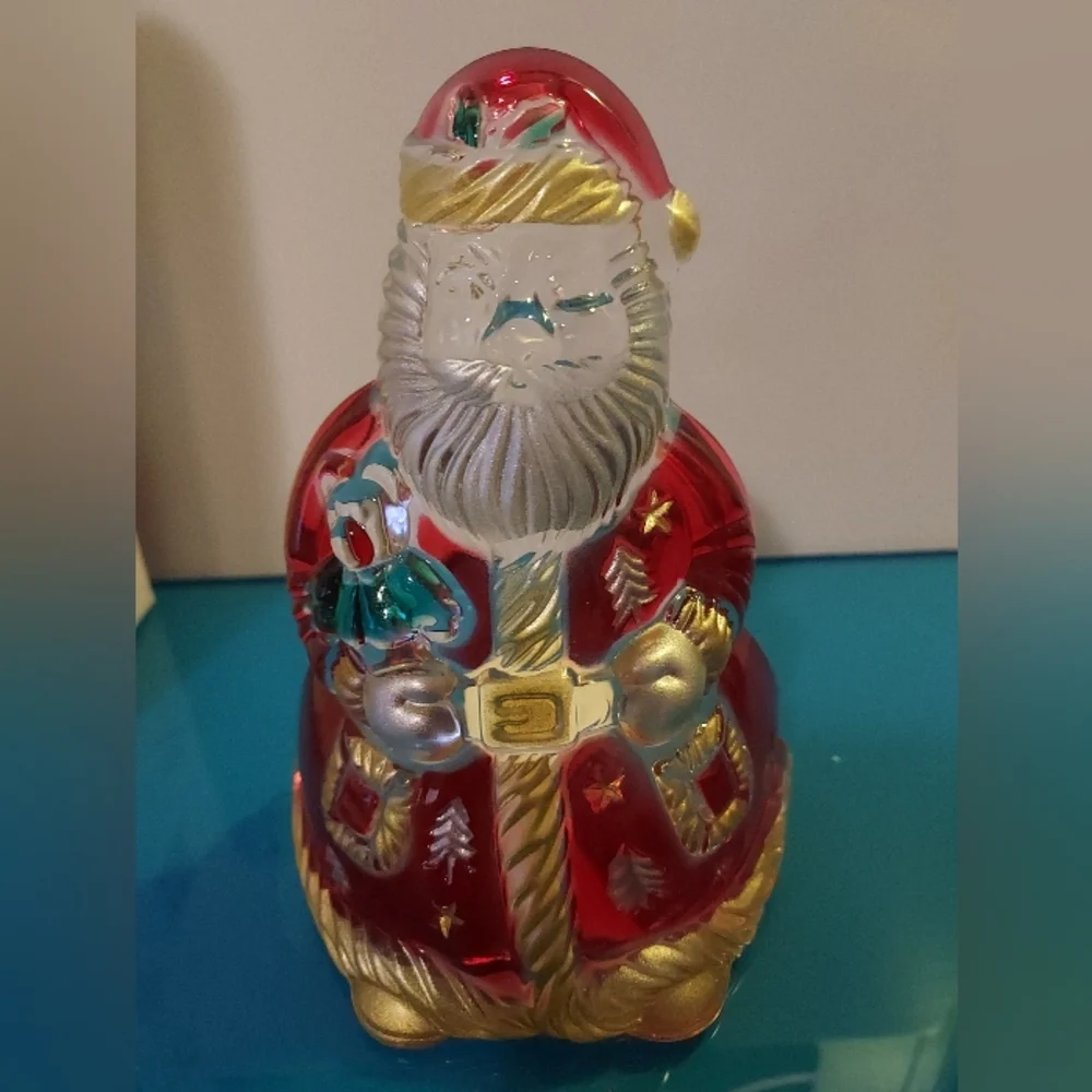 New In Box Mikasa Santa's Glow Red Santa Claus Votive 6